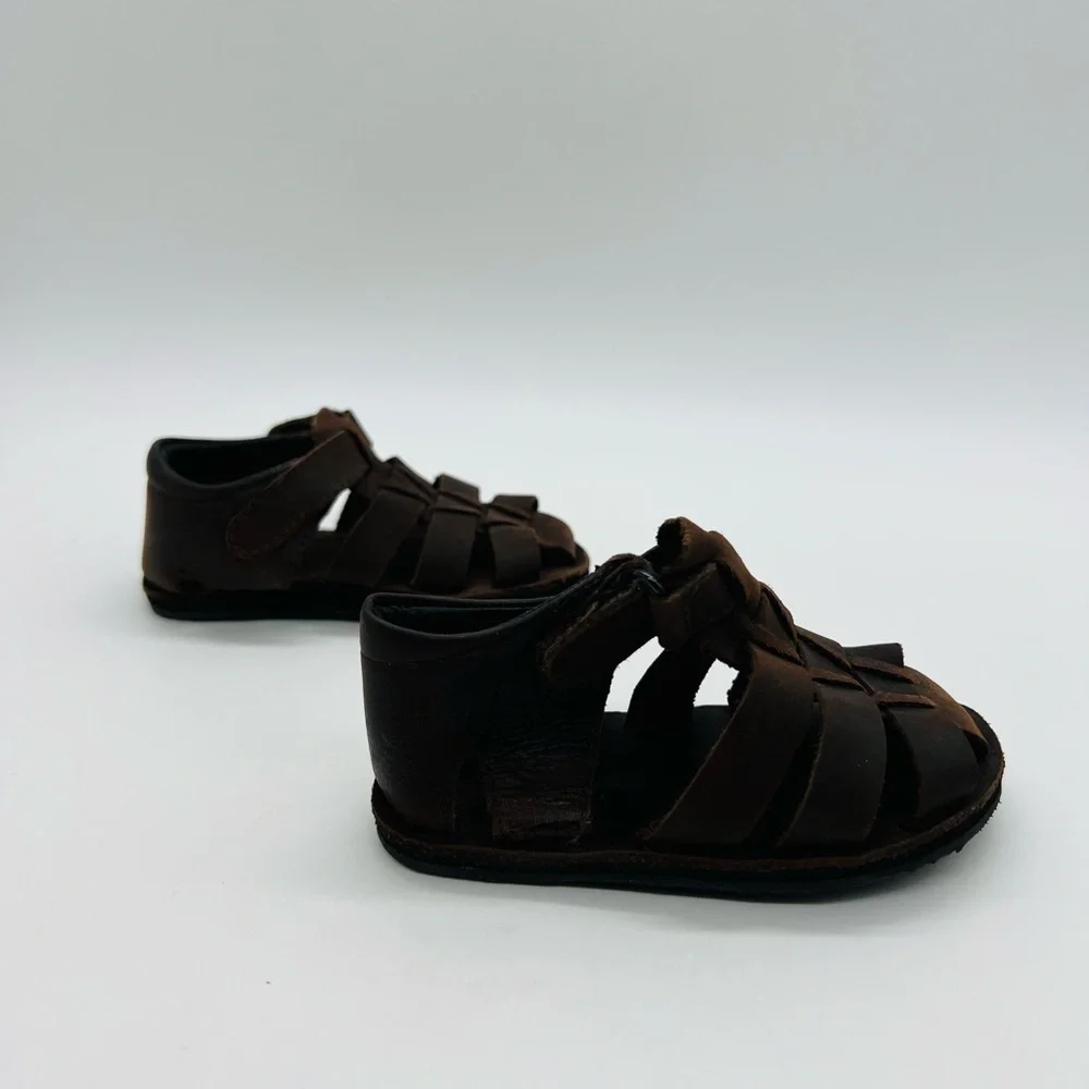 Cole Haan Dark Brown Mini Jamie Fisherman Sandals Infant Size 1
